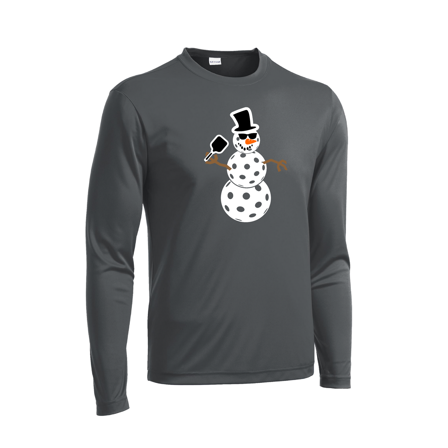 Frosty The Dinking Snowman | Men's Long Sleeve Athletic Shirt | 100% Polyester