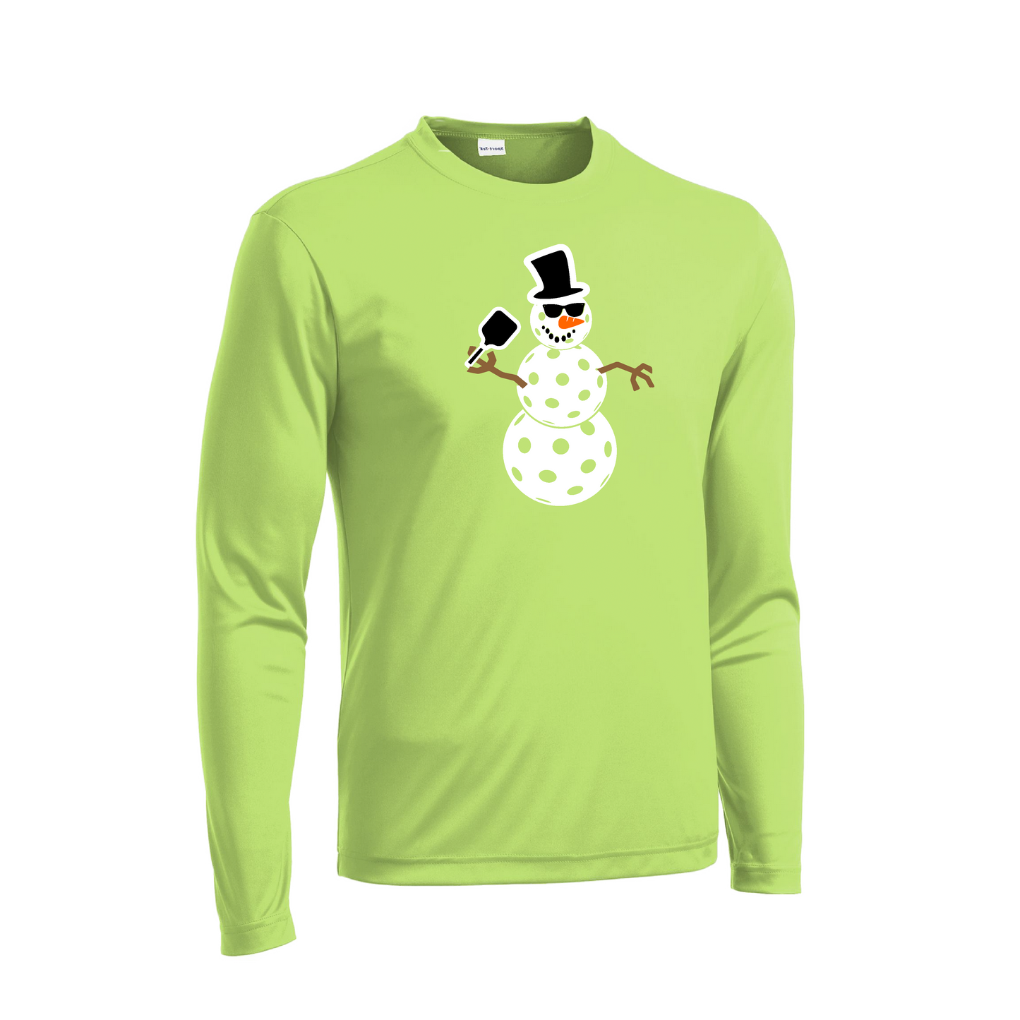 Frosty The Dinking Snowman | Men's Long Sleeve Athletic Shirt | 100% Polyester