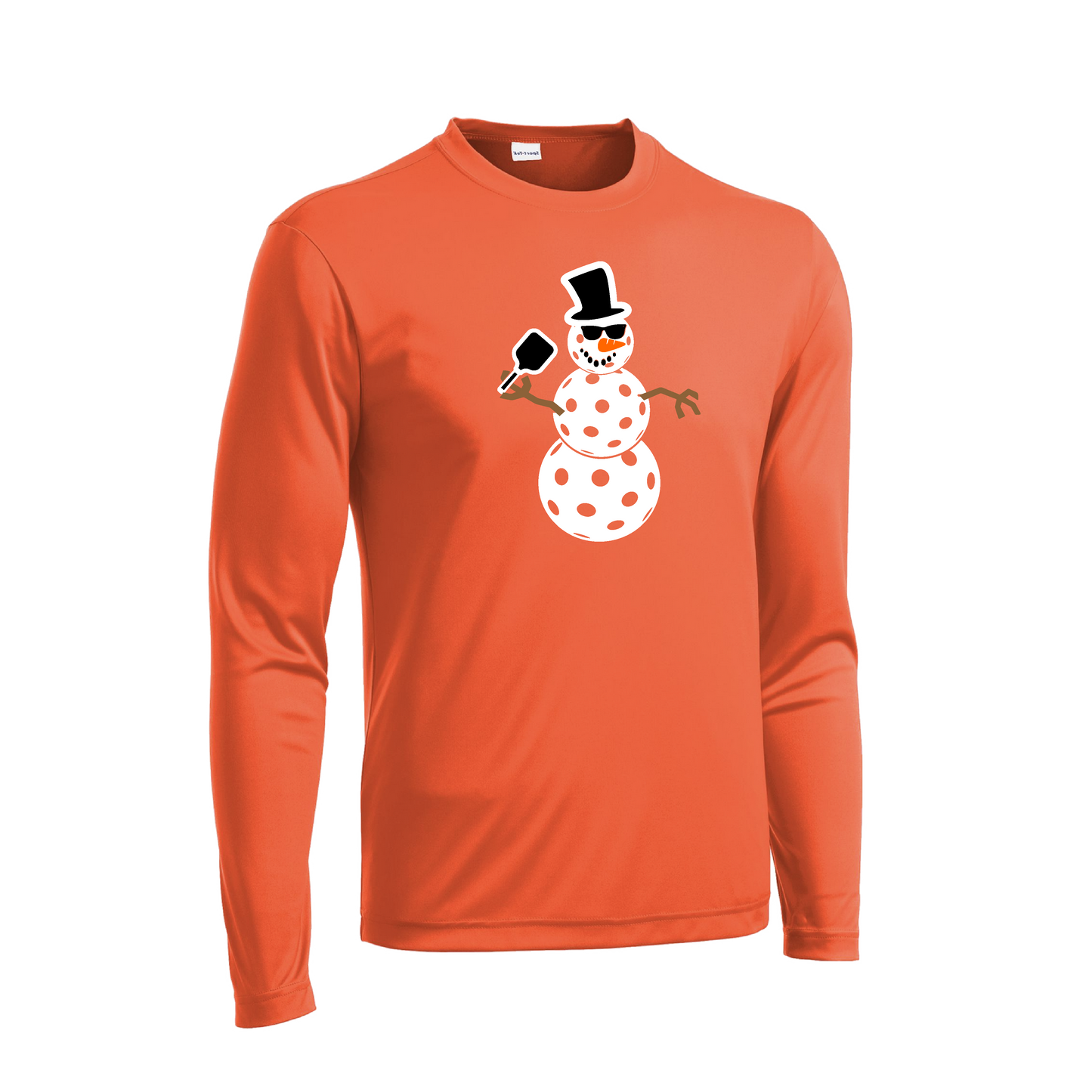 Frosty The Dinking Snowman | Men's Long Sleeve Athletic Shirt | 100% Polyester