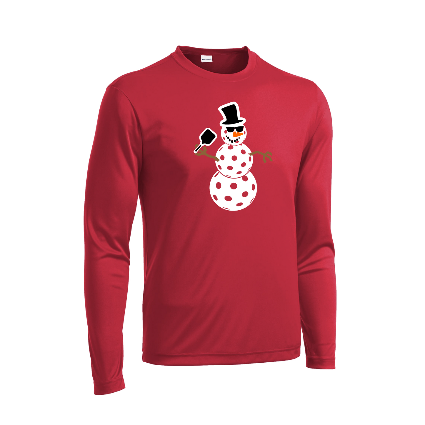 Frosty The Dinking Snowman | Men's Long Sleeve Athletic Shirt | 100% Polyester