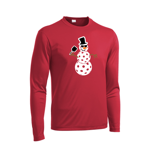 Snowman | Men's Long Sleeve Athletic Shirt | 100% Polyester