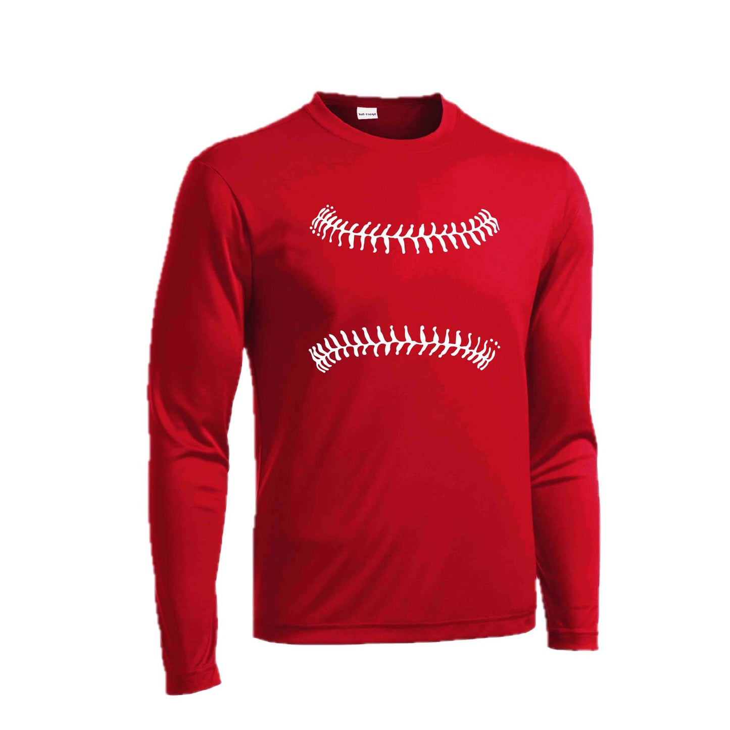 Baseball Stitches | Men's Long Sleeve Athletic Baseball Performance T-Shirt | 100% Polyester