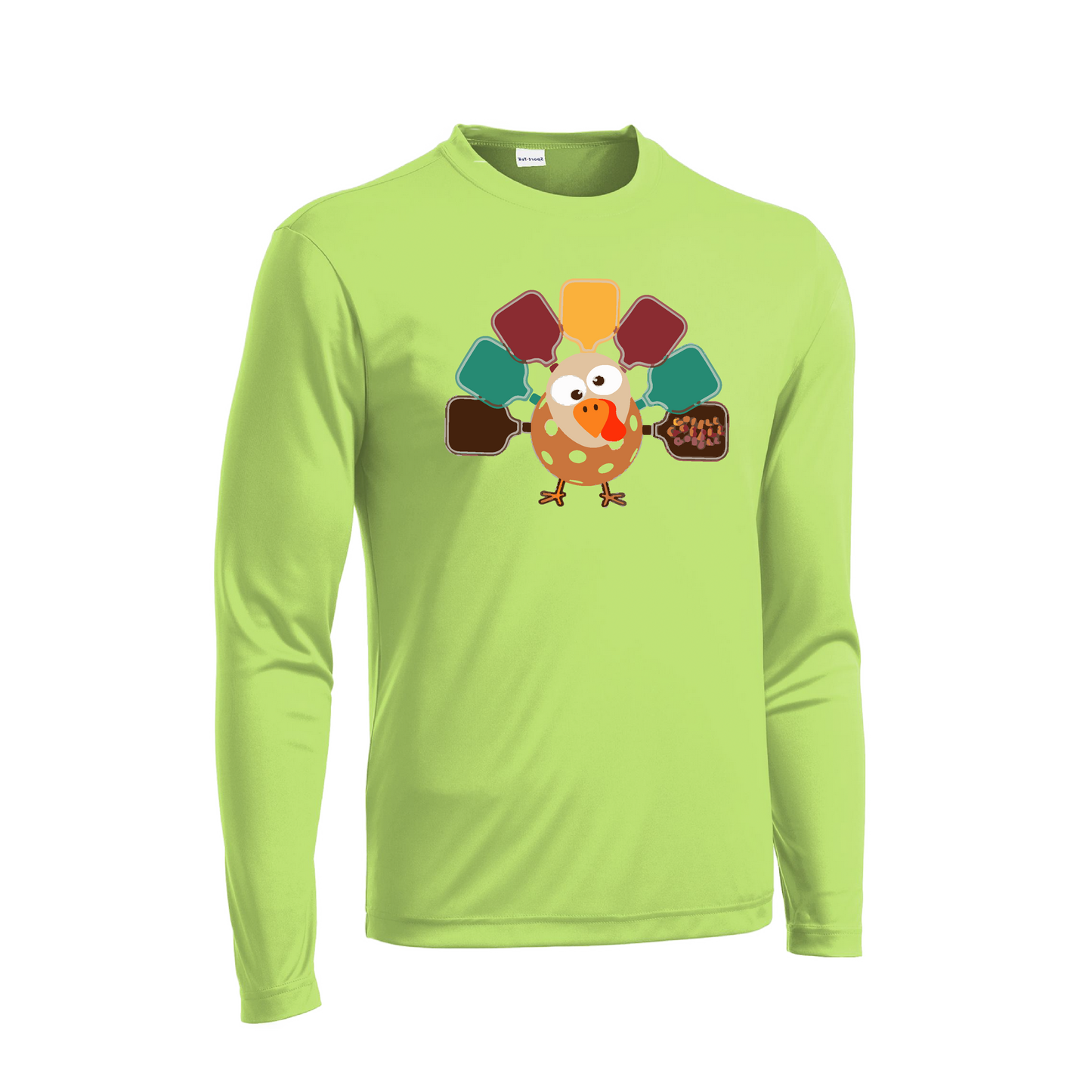 Turkey Pickleball | Men's Long Sleeve Athletic Shirt | 100% Polyester