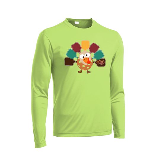 Turkey Pickleball | Men's Long Sleeve Athletic Shirt | 100% Polyester