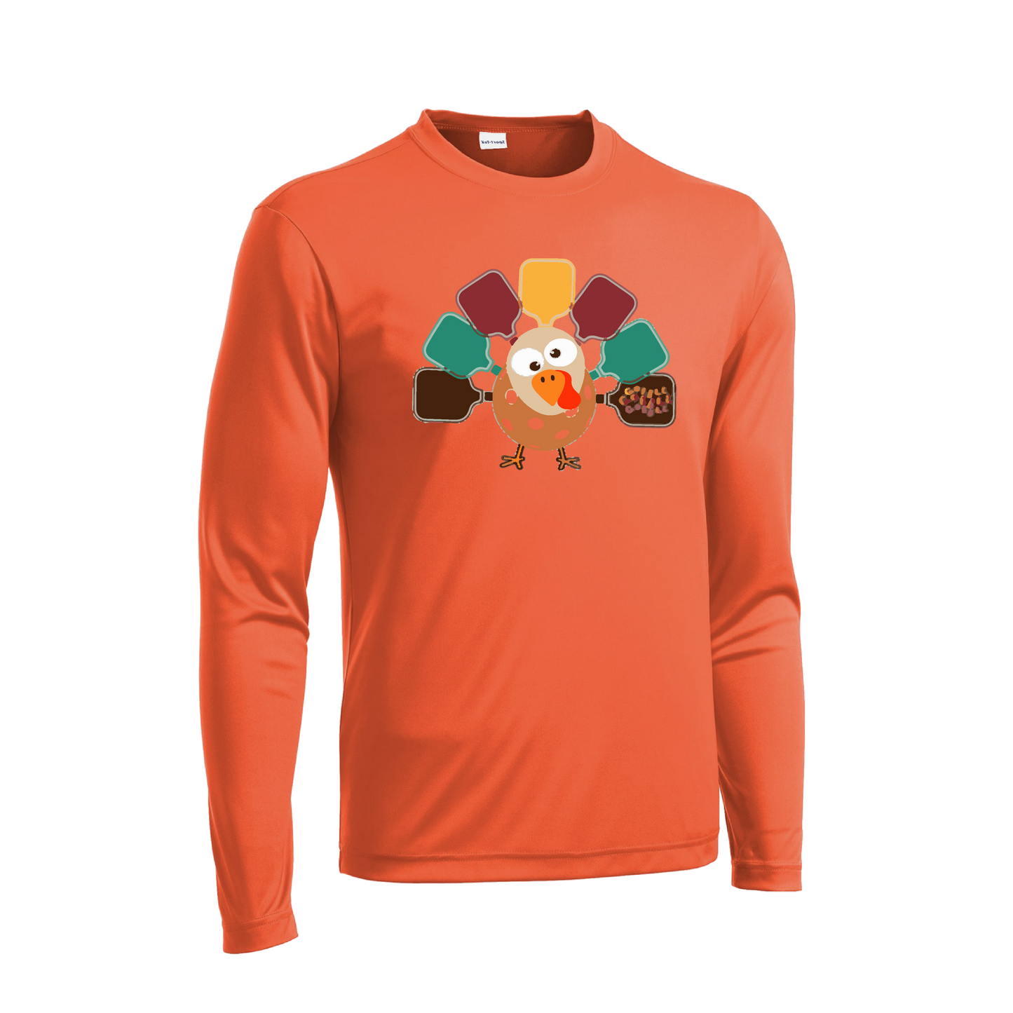 Turkey Pickleball | Men's Long Sleeve Athletic Shirt | 100% Polyester