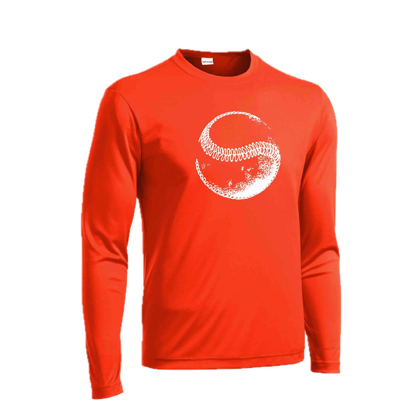 Retro Curveball | Men's Long Sleeve Athletic Baseball Performance T-Shirt | 100% Polyester
