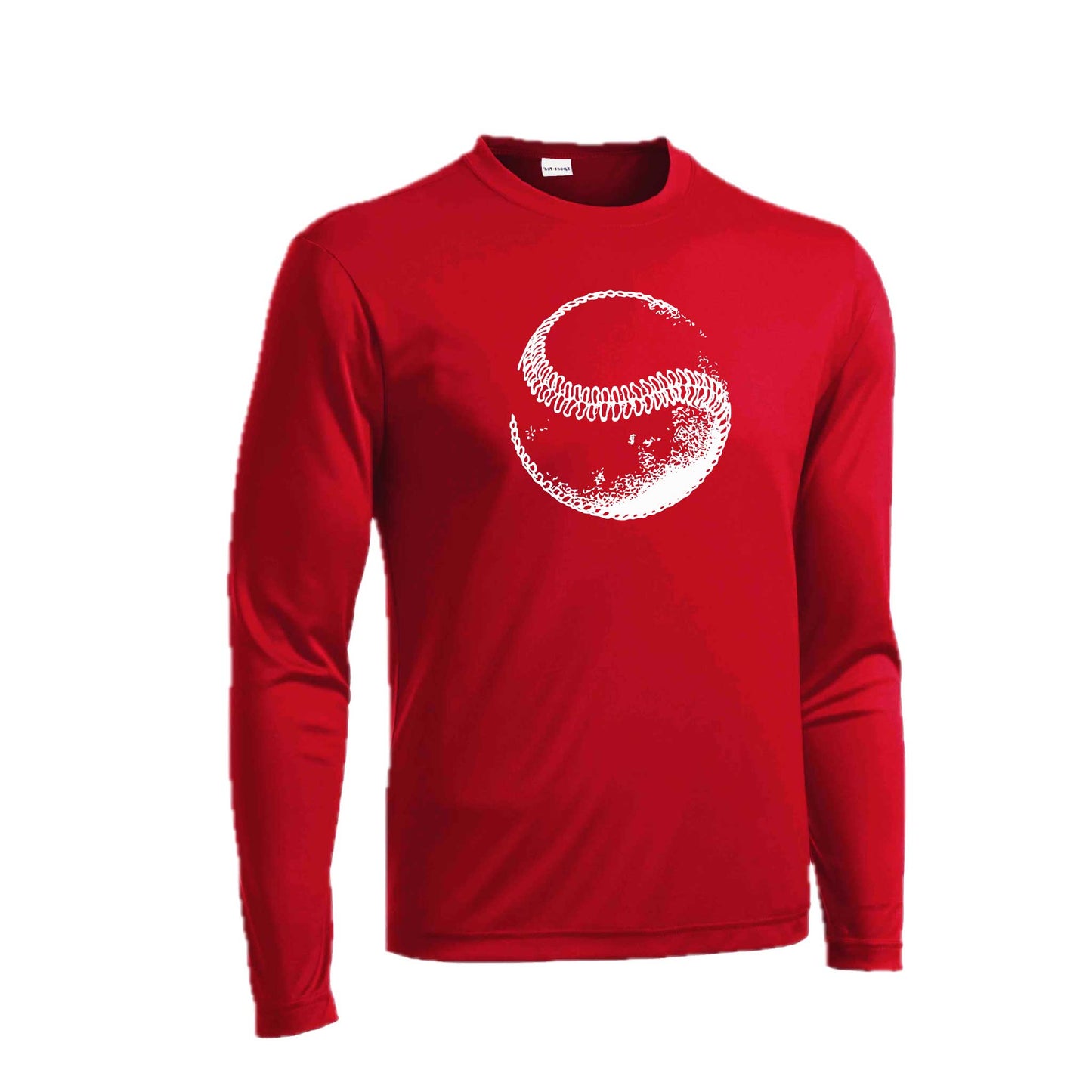 Retro Curveball | Men's Long Sleeve Athletic Baseball Performance T-Shirt | 100% Polyester