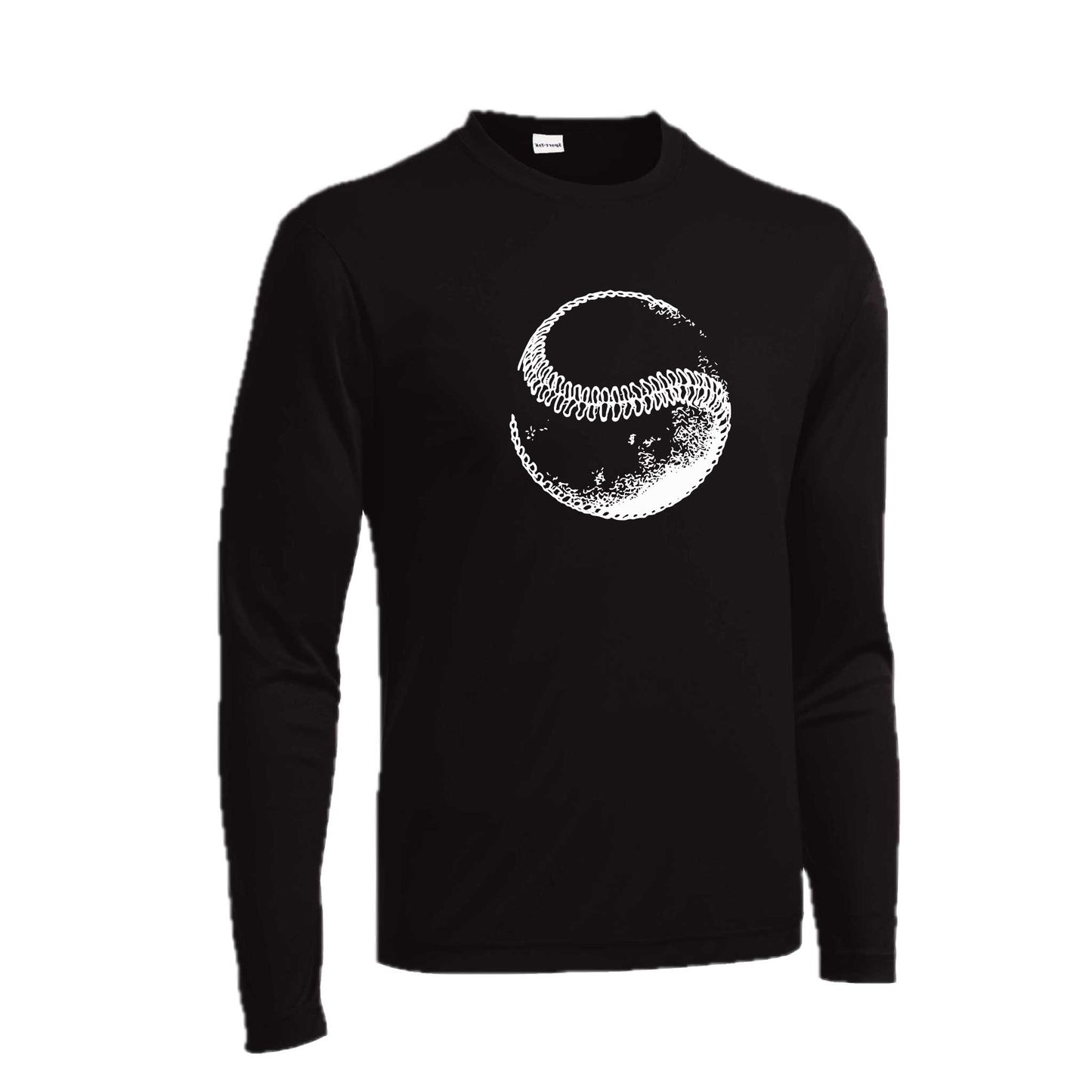 Retro Curveball | Men's Long Sleeve Athletic Baseball Performance T-Shirt | 100% Polyester