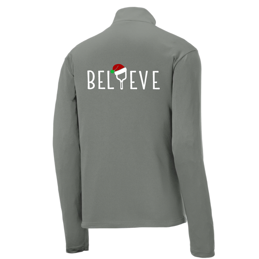 Believe | Men's 1/4 Zip Long Sleeve Pullover Athletic Shirt | 100% Polyester