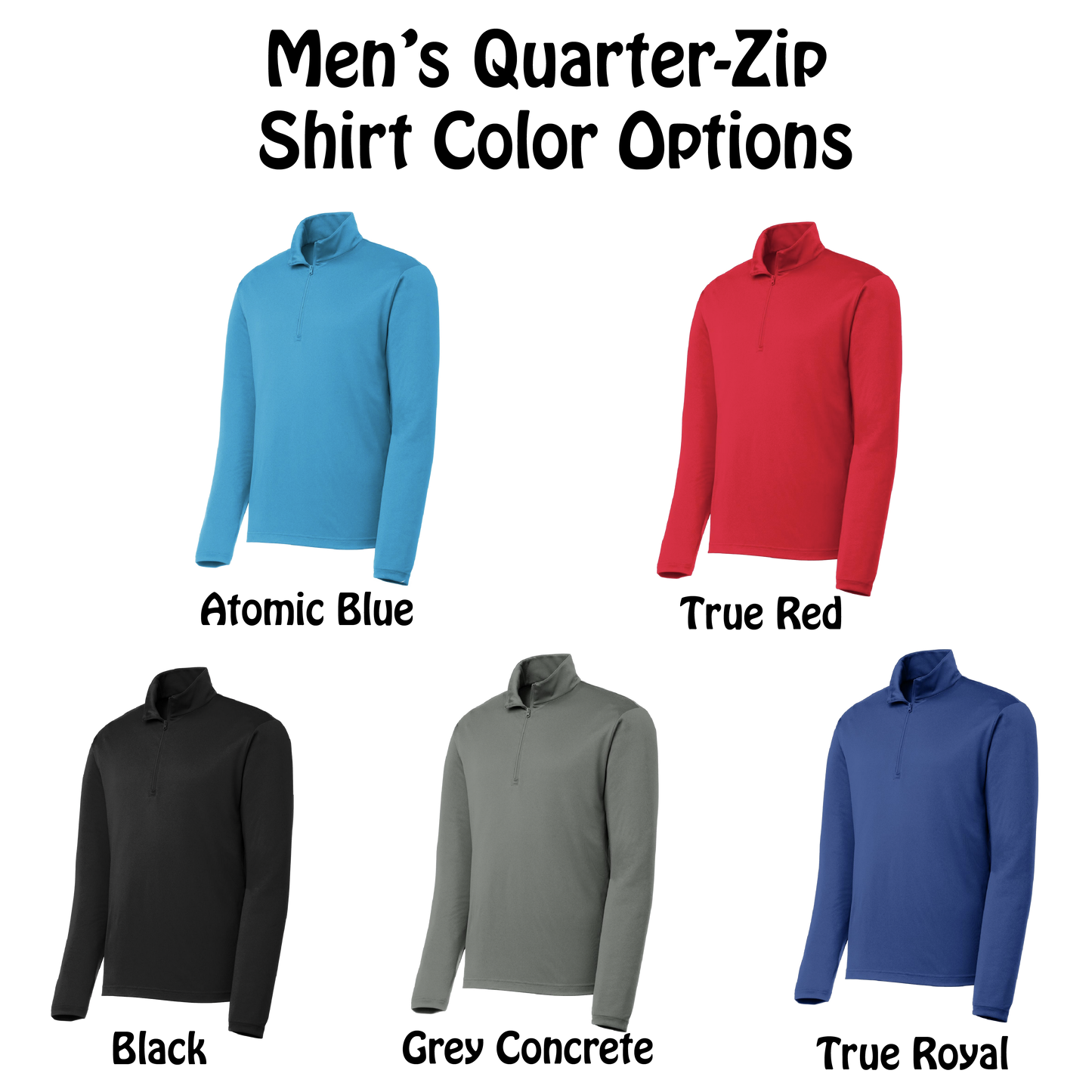 Picklefall | Men's 1/4 Zip Long Sleeve Pullover Athletic Shirt | 100% Polyester