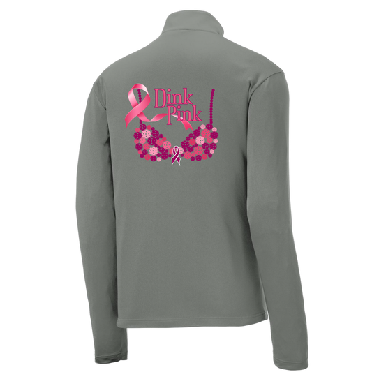 Dink Pink | Men's 1/4 Zip Long Sleeve Pullover Athletic Shirt | 100% Polyester