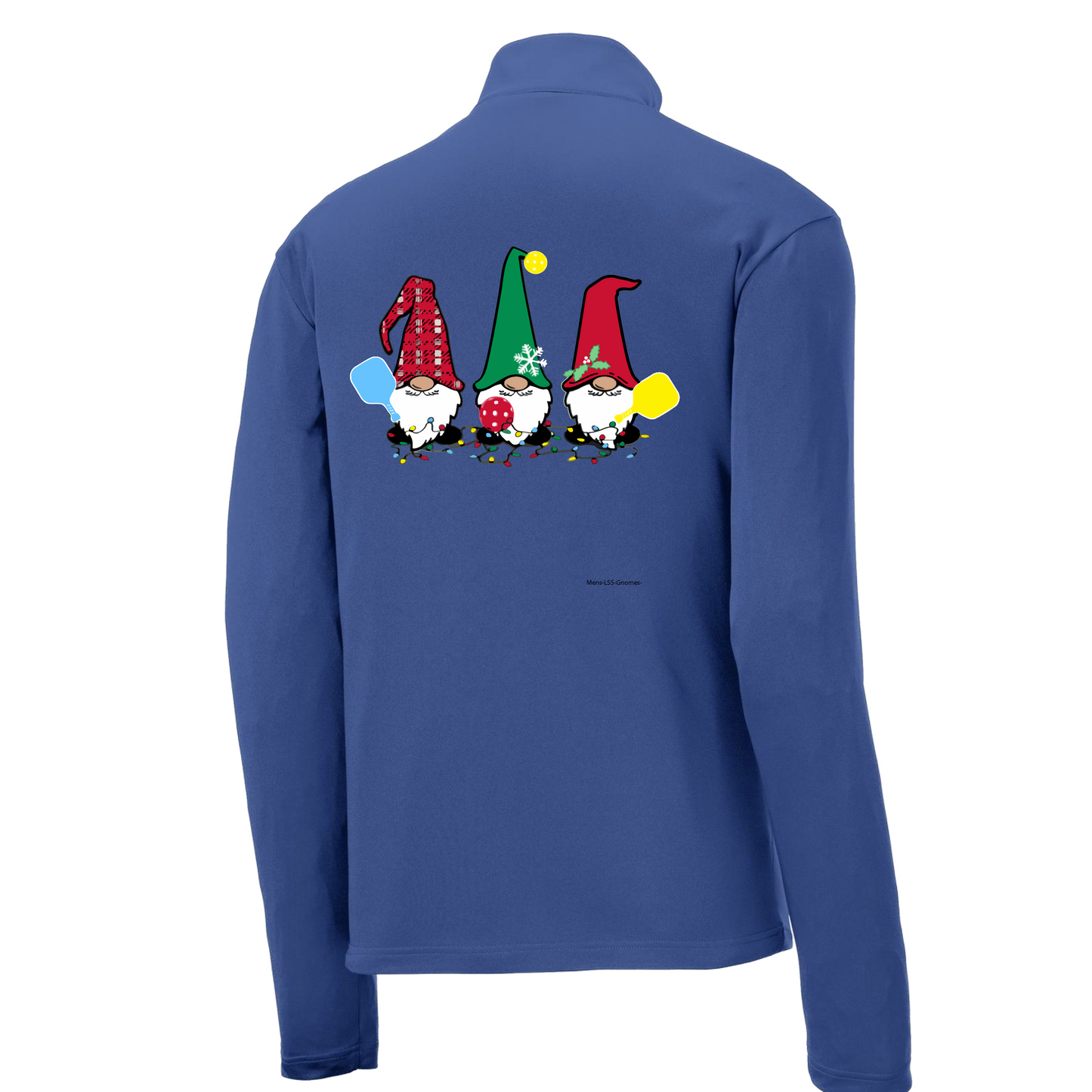 Christmas Gnomes | Men's 1/4 Zip Long Sleeve Pullover Athletic Shirt | 100% Polyester