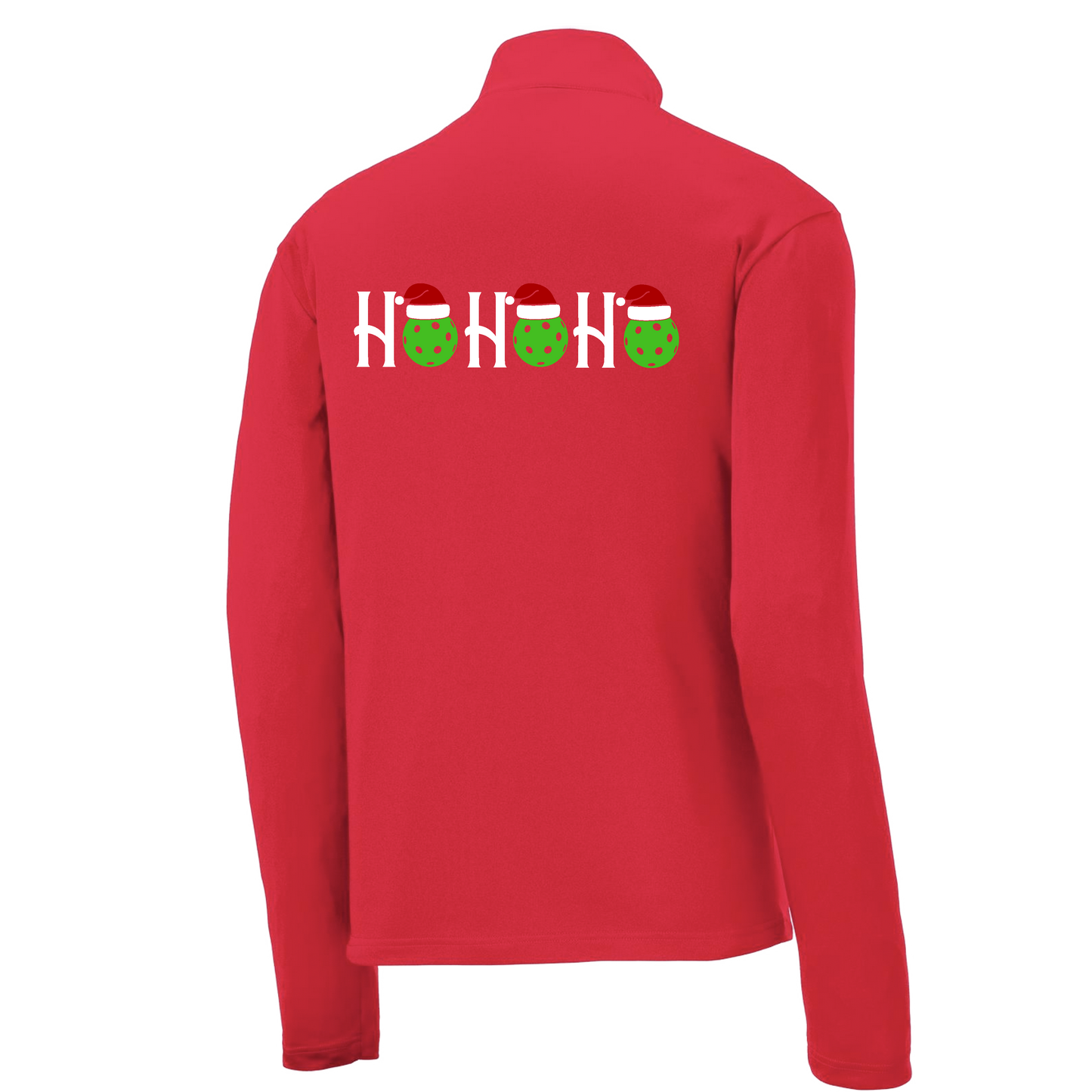 Ho Ho Ho | Men's 1/4 Zip Long Sleeve Pullover Athletic Shirt | 100% Polyester