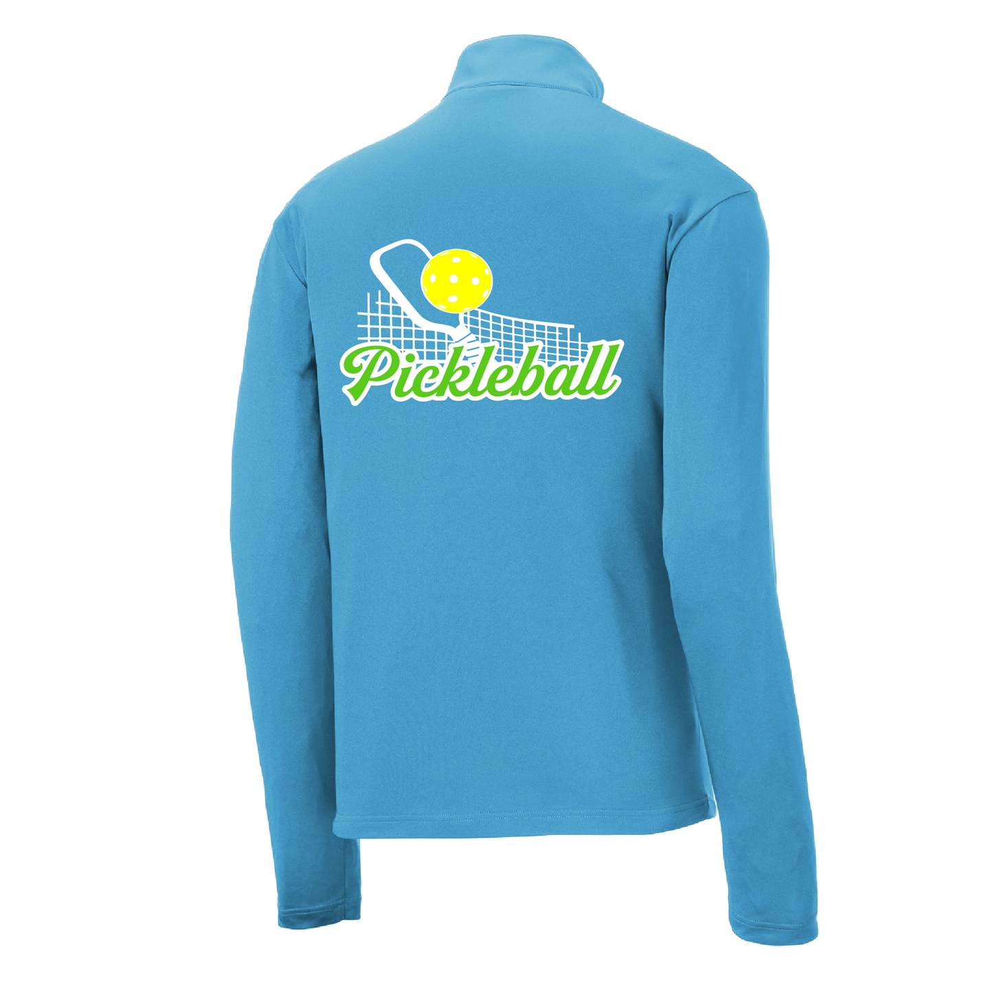 Pickleball Net | Men's 1/4 Zip Long Sleeve Pullover Athletic Shirt | 100% Polyester