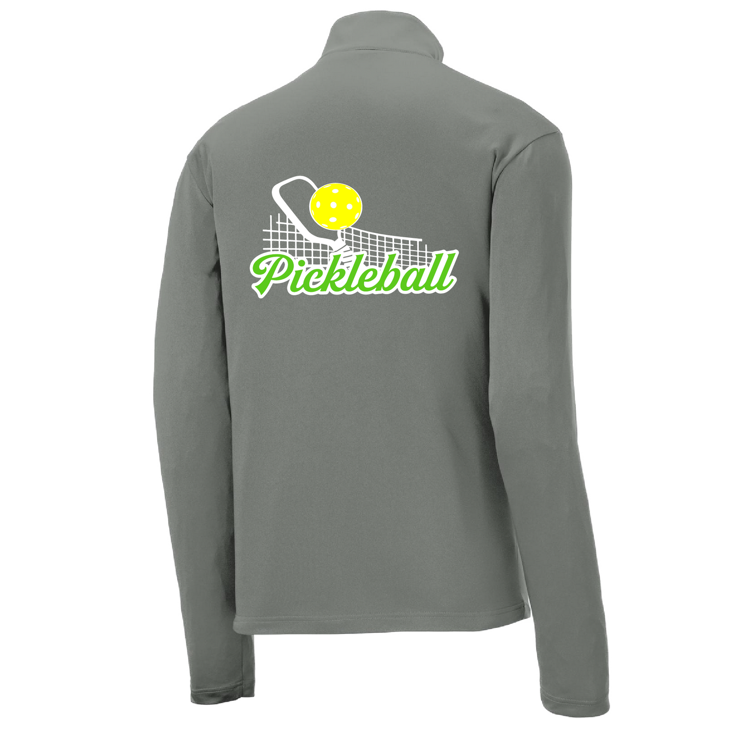 Pickleball Net | Men's 1/4 Zip Long Sleeve Pullover Athletic Shirt | 100% Polyester