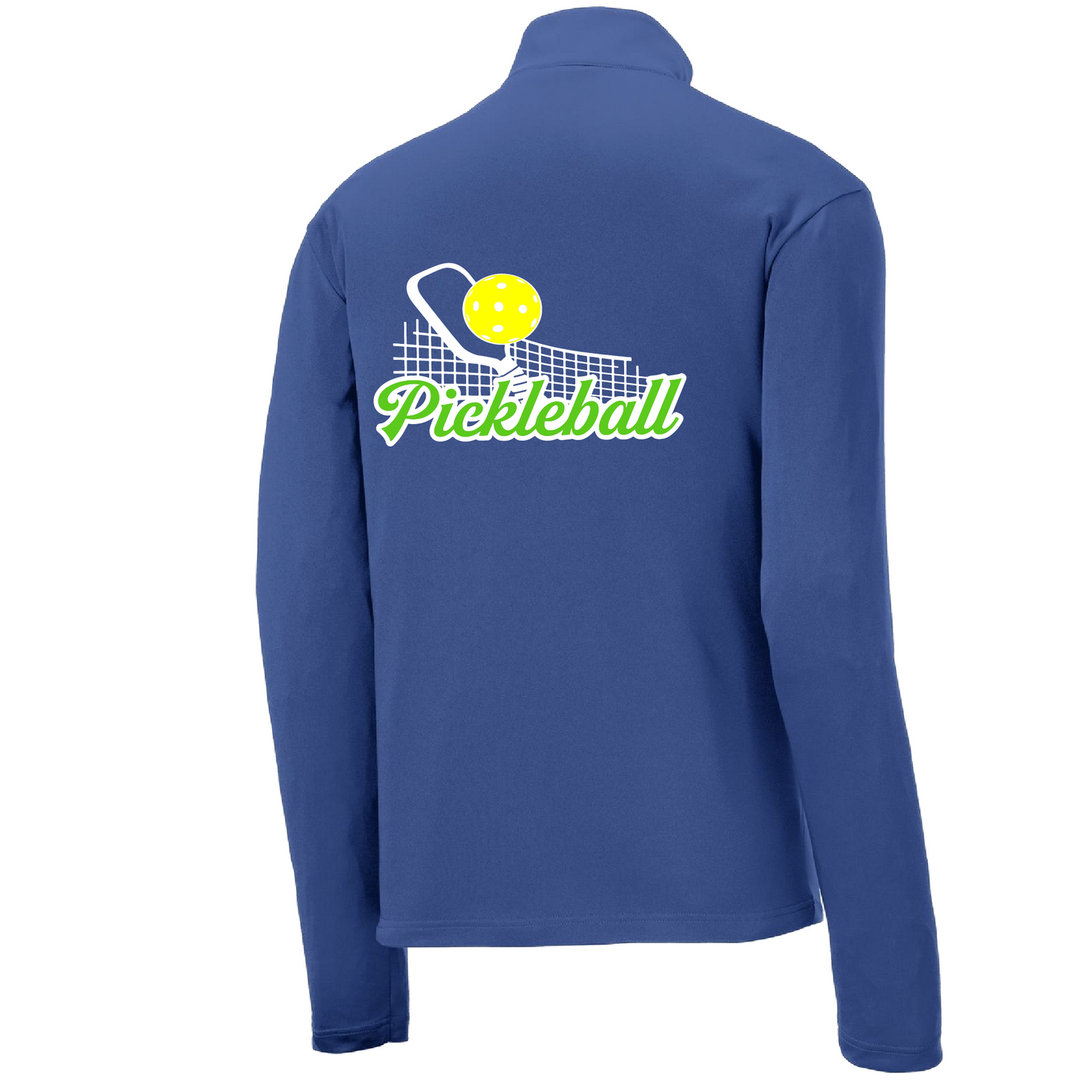 Pickleball Net | Men's 1/4 Zip Long Sleeve Pullover Athletic Shirt | 100% Polyester