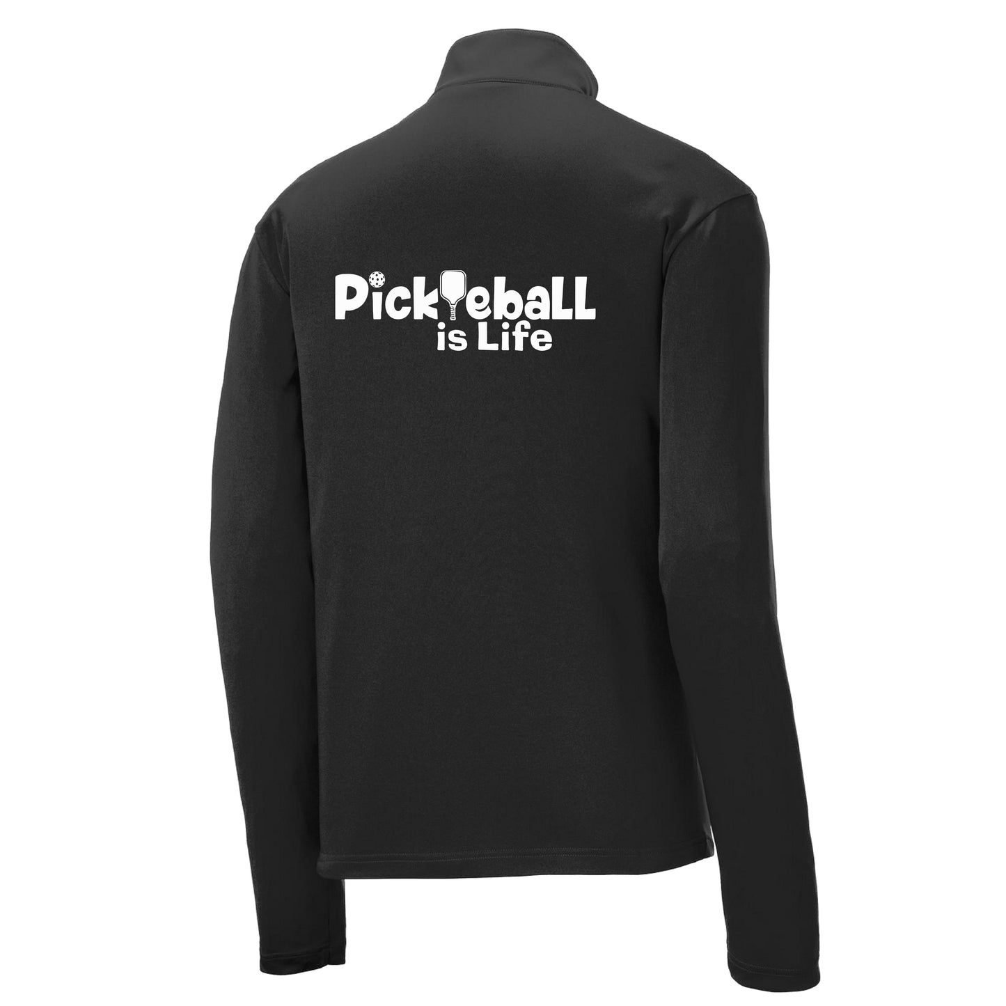 Pickleball is LIfe | Men's 1/4 Zip Long Sleeve Pullover Athletic Shirt | 100% Polyester