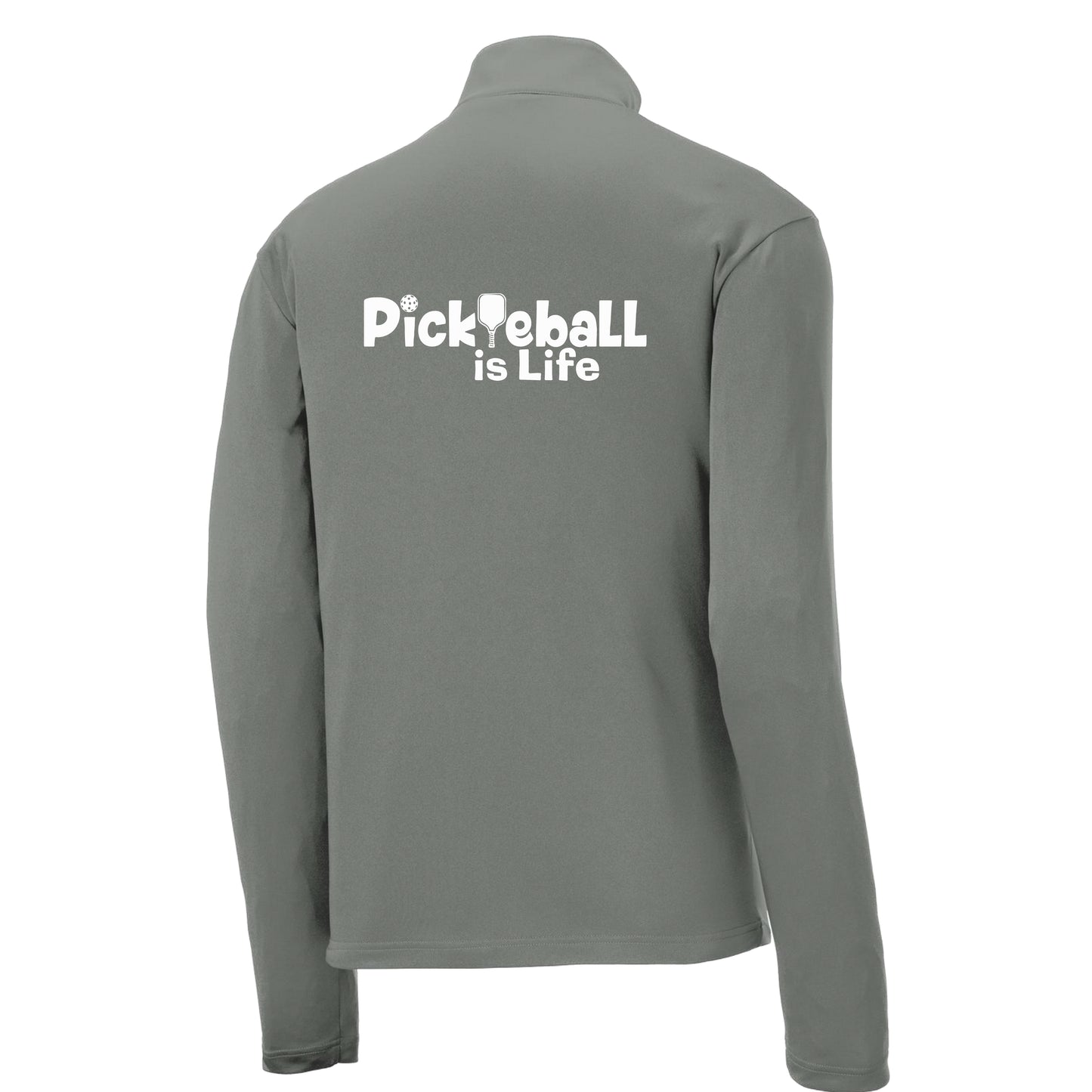 Pickleball is LIfe | Men's 1/4 Zip Long Sleeve Pullover Athletic Shirt | 100% Polyester