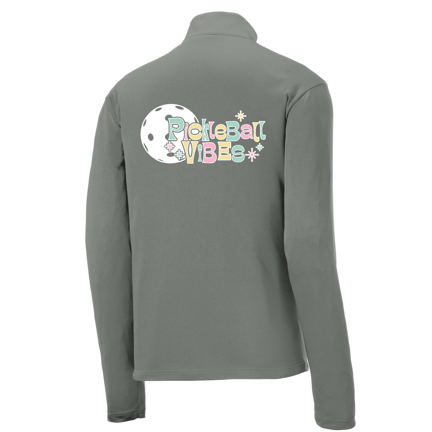 Pickleball Vibes | Men's 1/4 Zip Long Sleeve Pullover Athletic Shirt | 100% Polyester