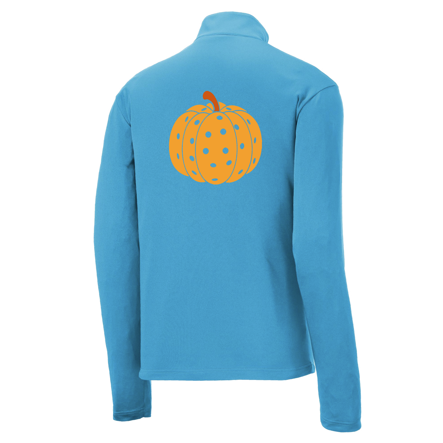 Pumpkin Pickleball | Men's 1/4 Zip Long Sleeve Pullover Athletic Shirt | 100% Polyester