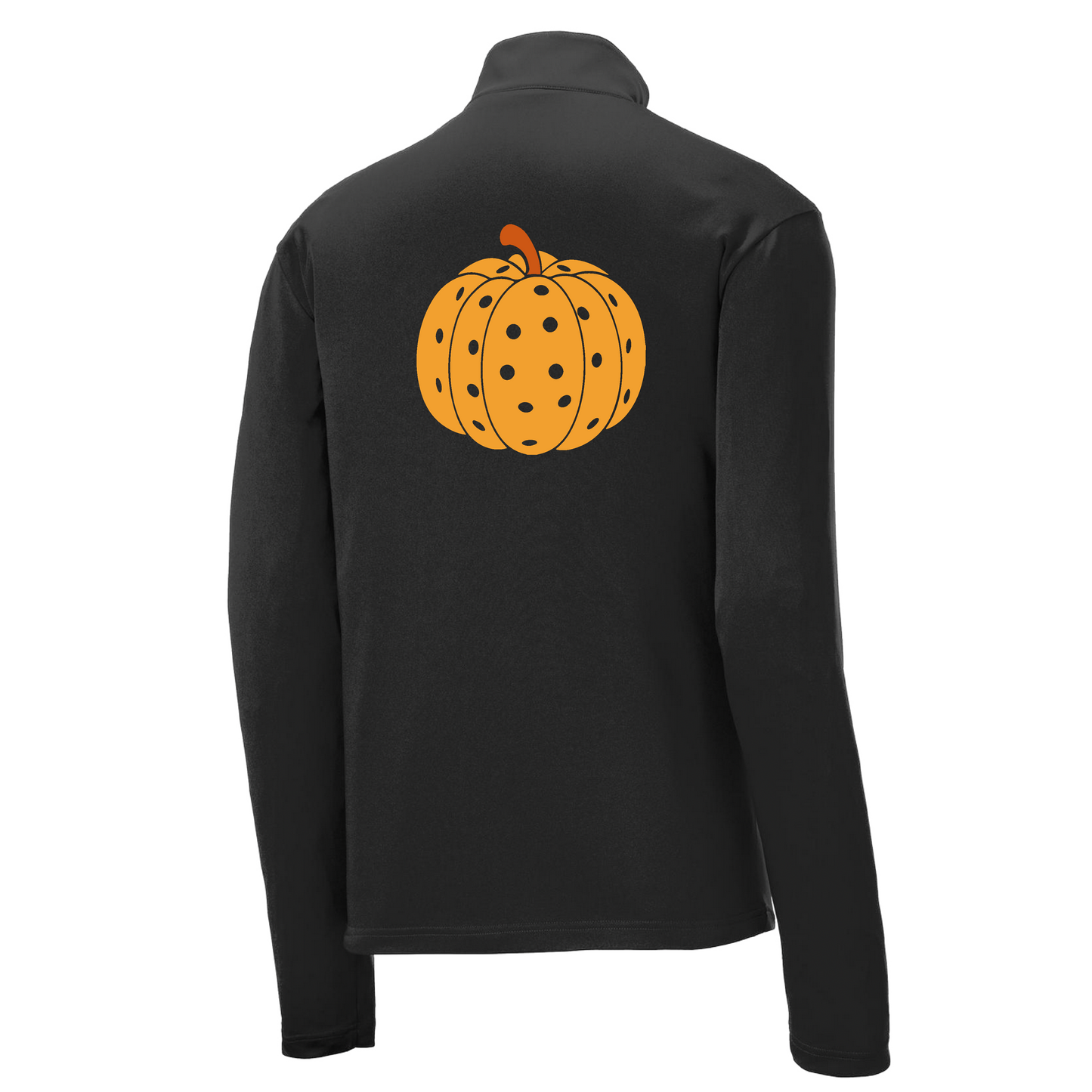 Pumpkin Pickleball | Men's 1/4 Zip Long Sleeve Pullover Athletic Shirt | 100% Polyester