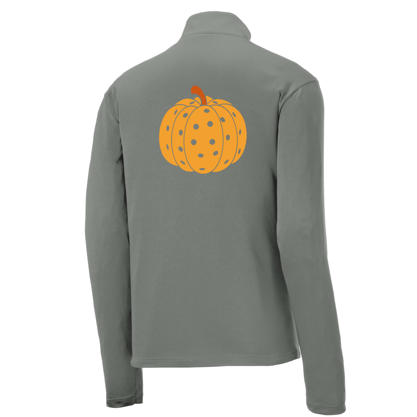 Pumpkin Pickleball | Men's 1/4 Zip Long Sleeve Pullover Athletic Shirt | 100% Polyester