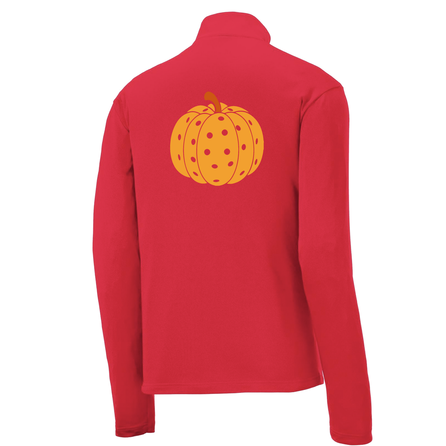 Pumpkin Pickleball | Men's 1/4 Zip Long Sleeve Pullover Athletic Shirt | 100% Polyester