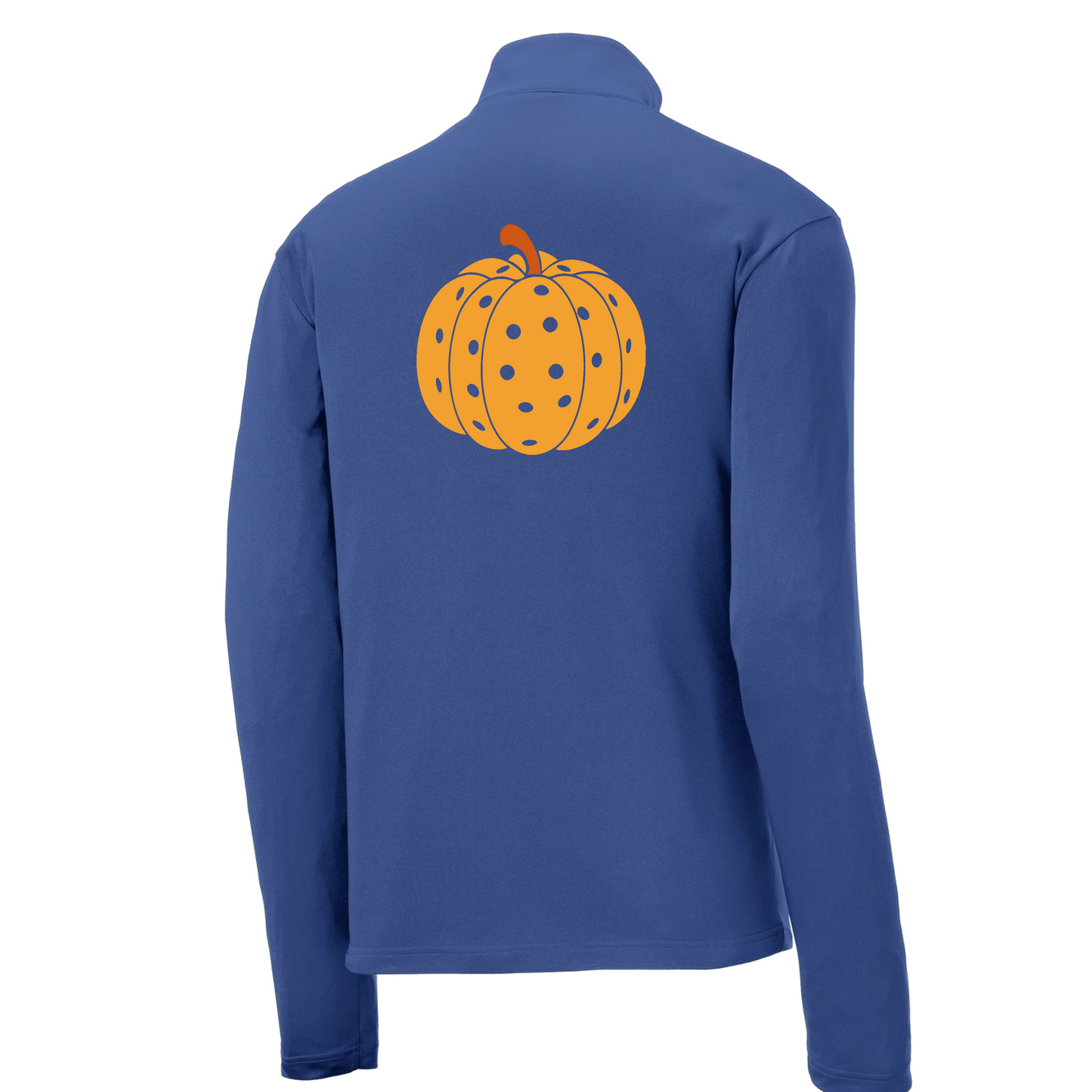 Pumpkin Pickleball | Men's 1/4 Zip Long Sleeve Pullover Athletic Shirt | 100% Polyester