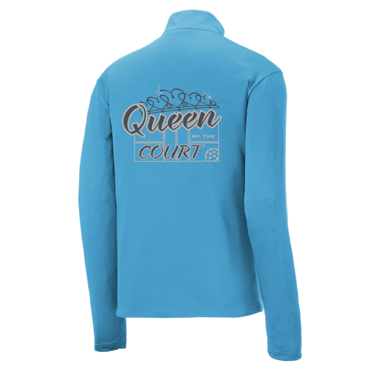 Queen Of The Court | Men's 1/4 Zip Long Sleeve Pullover Athletic Shirt | 100% Polyester