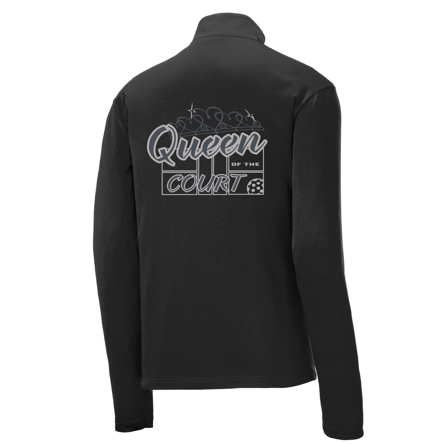 Queen Of The Court | Men's 1/4 Zip Long Sleeve Pullover Athletic Shirt | 100% Polyester