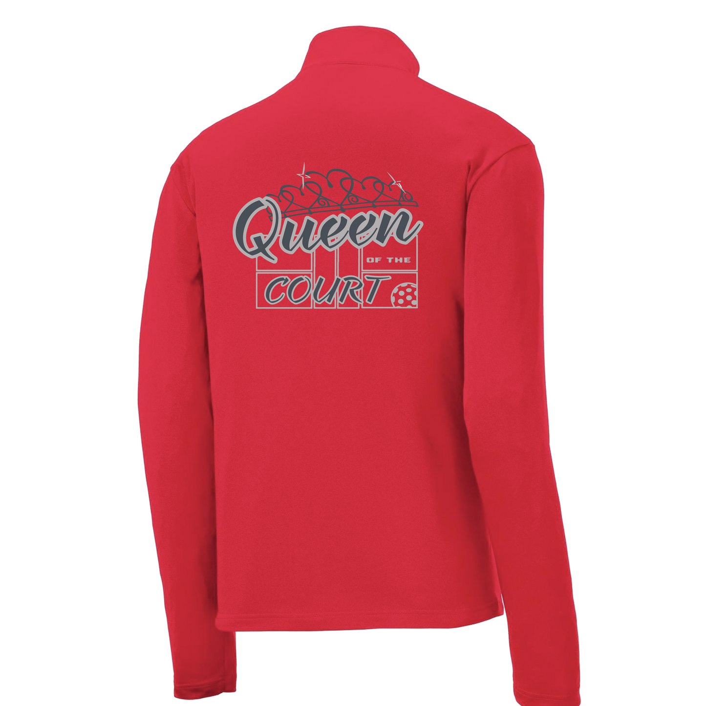 Queen Of The Court | Men's 1/4 Zip Long Sleeve Pullover Athletic Shirt | 100% Polyester