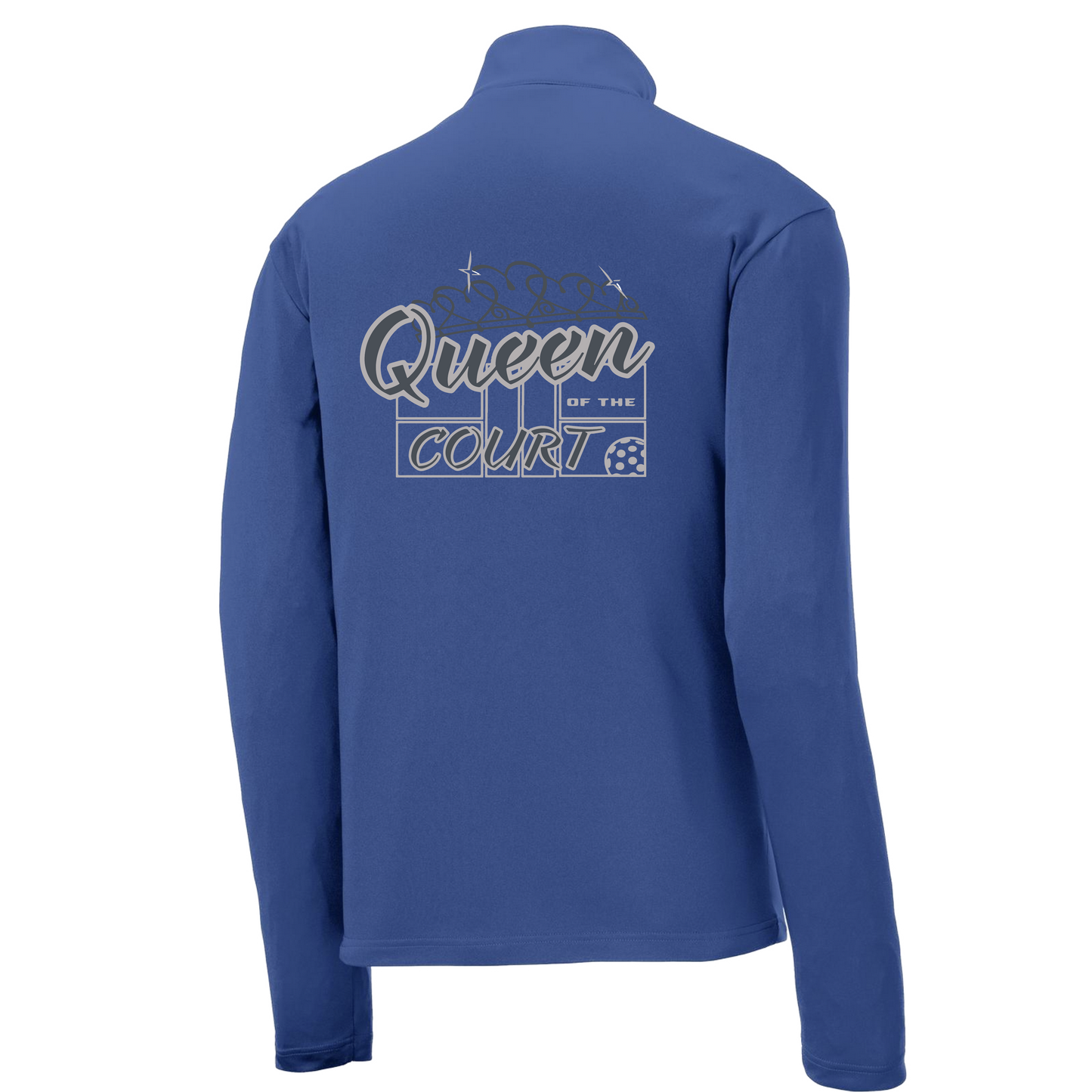 Queen Of The Court | Men's 1/4 Zip Long Sleeve Pullover Athletic Shirt | 100% Polyester