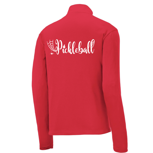 Spider Pickleball | Men's 1/4 Zip Long Sleeve Pullover Athletic Shirt | 100% Polyester