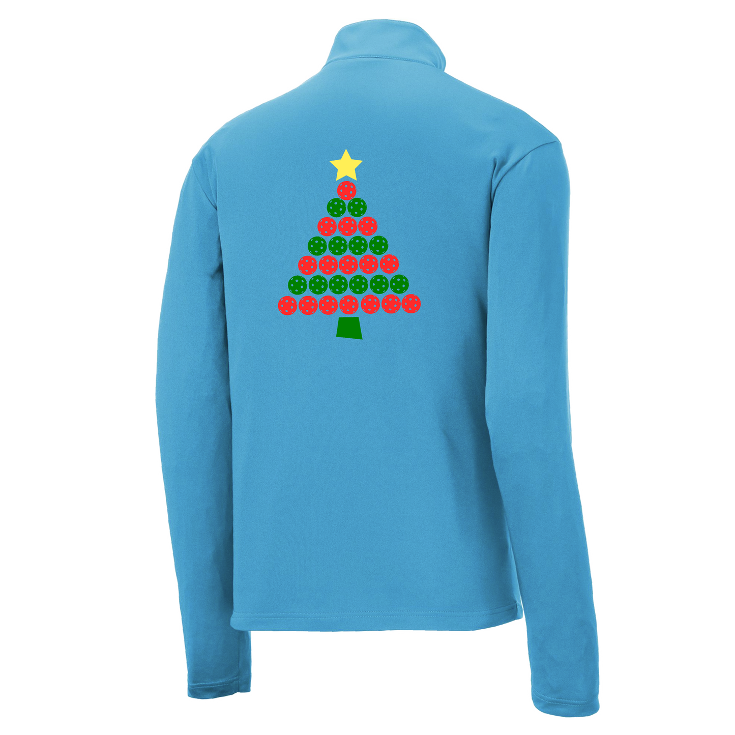 Christmas Tree | Men's 1/4 Zip Long Sleeve Pullover Athletic Shirt | 100% Polyester