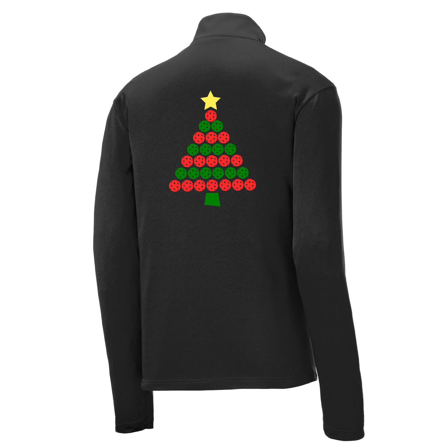 Christmas Tree | Men's 1/4 Zip Long Sleeve Pullover Athletic Shirt | 100% Polyester