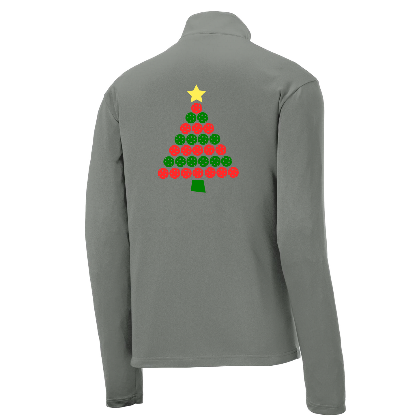 Christmas Tree | Men's 1/4 Zip Long Sleeve Pullover Athletic Shirt | 100% Polyester