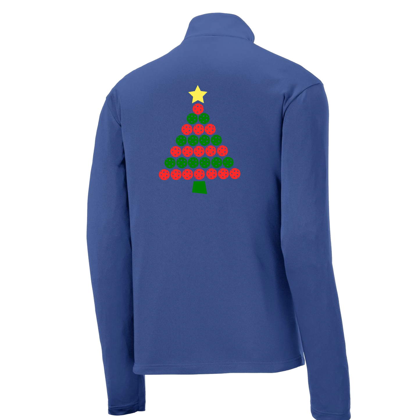 Christmas Tree | Men's 1/4 Zip Long Sleeve Pullover Athletic Shirt | 100% Polyester