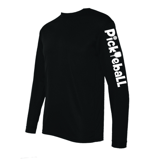 Pickleball (Horizontal) | Clearance Men’s Raglan Long Sleeve Pickleball Shirt | 100% Polyester