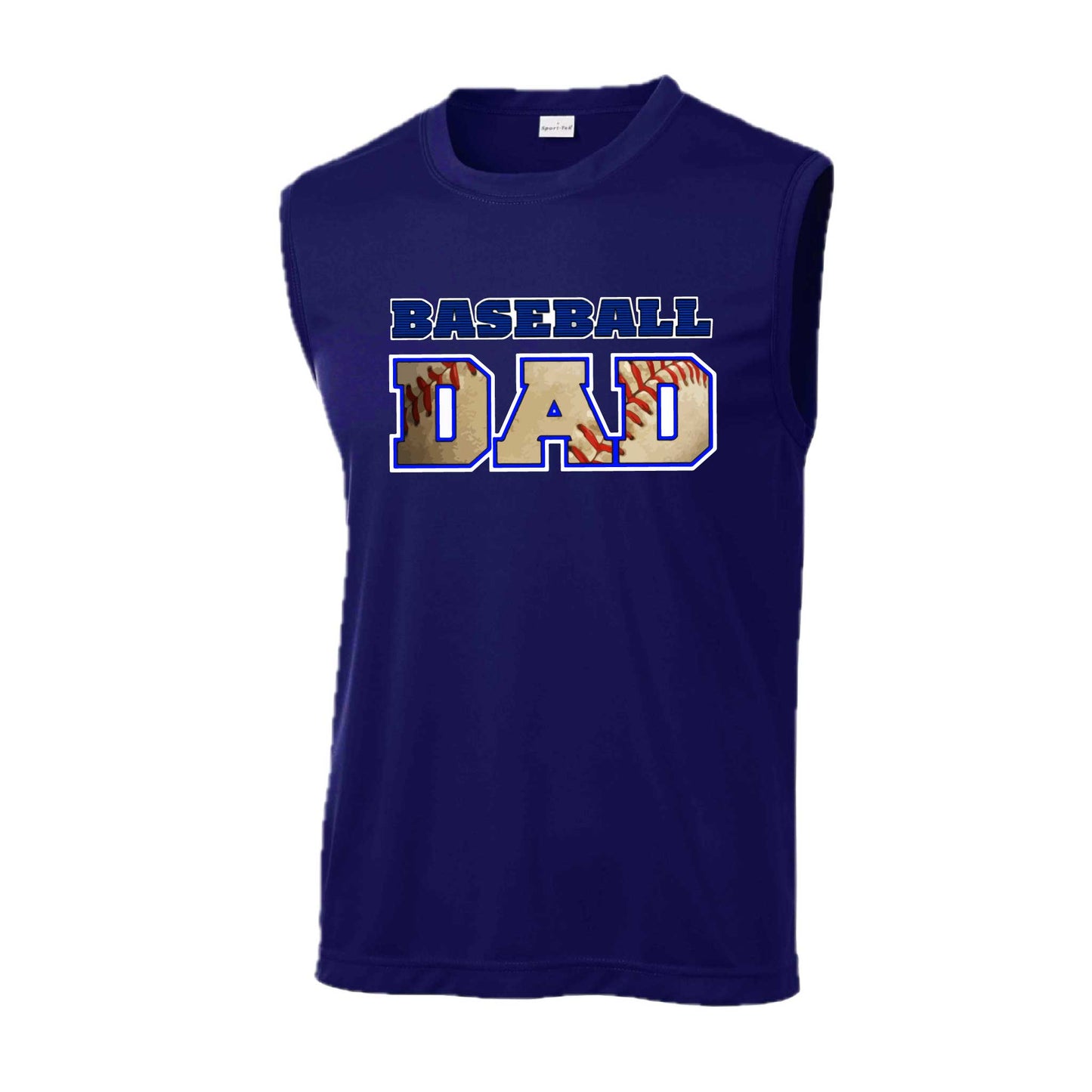 Baseball Dad | Men's Sleeveless Athletic Baseball Performance T-Shirt | 100% Polyester