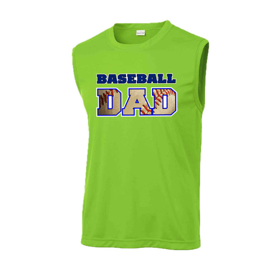 Baseball Dad | Men's Sleeveless Athletic Baseball Performance T-Shirt | 100% Polyester