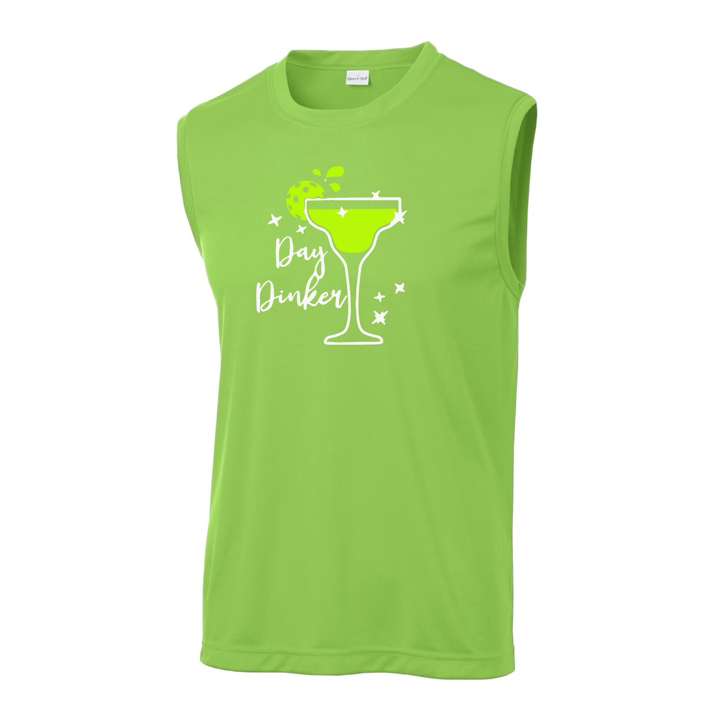 Day Dinker Pickleball Lime | Men's Sleeveless Athletic Shirt | 100% Polyester