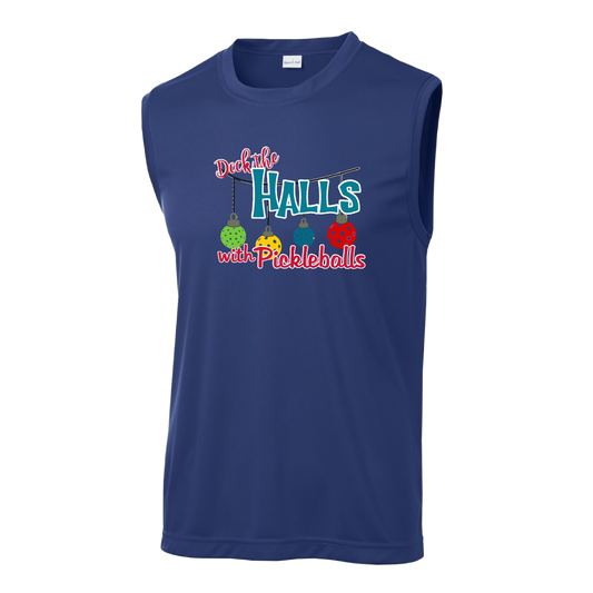 Deck the Halls with Pickleballs | Men's Sleeveless Athletic Shirt | 100% Polyester