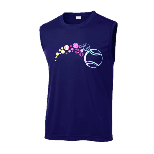 Tennis Focus | Men's Sleeveless Athletic Tennis Performance T-Shirt | 100% Polyester