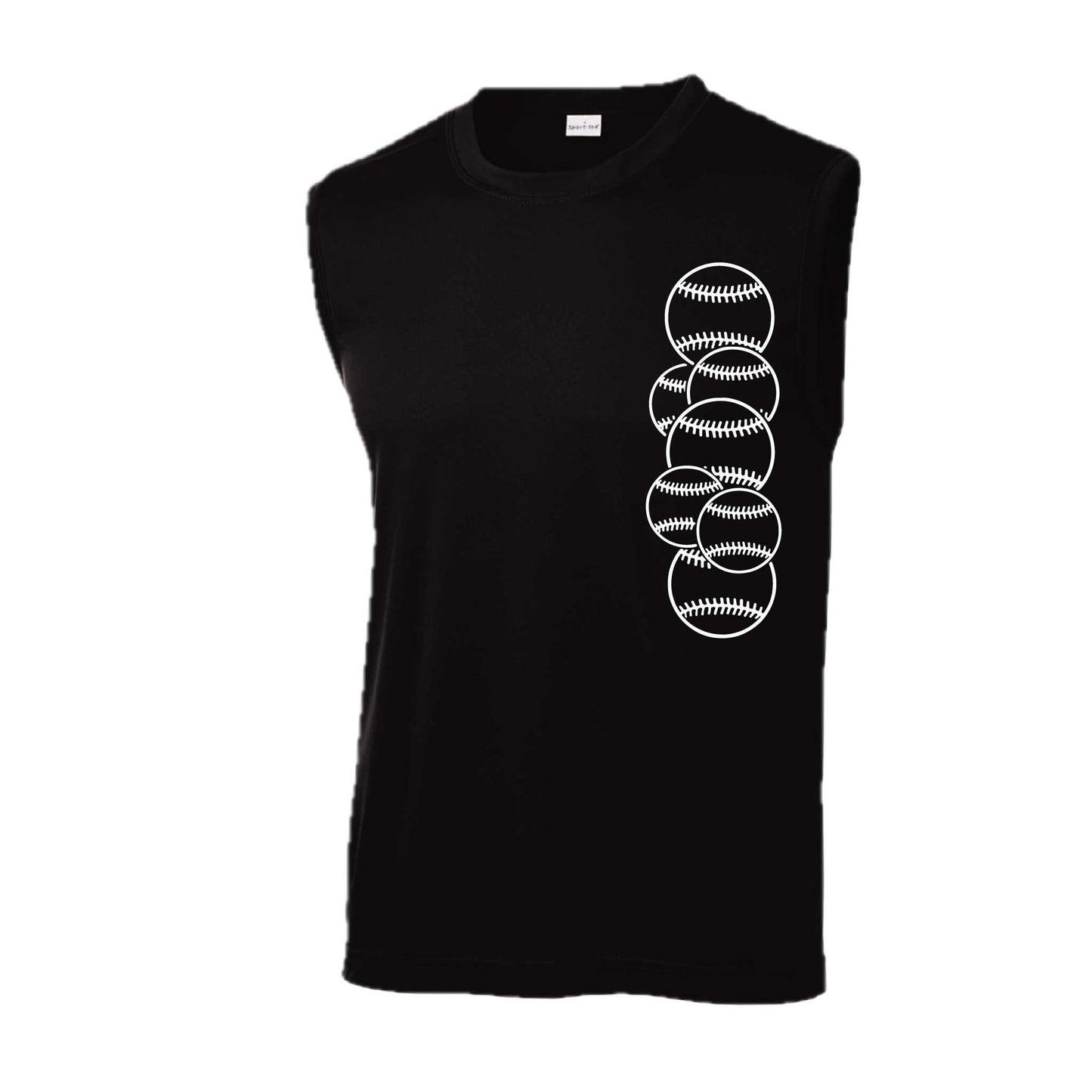 Full Count | Men's Sleeveless Athletic Baseball Performance T-Shirt | 100% Polyester