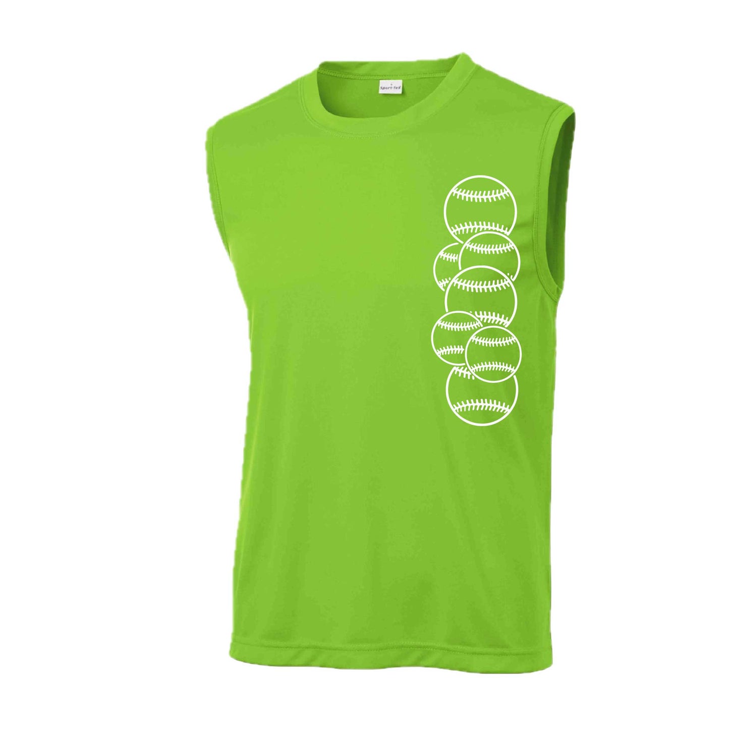 Full Count | Men's Sleeveless Athletic Baseball Performance T-Shirt | 100% Polyester