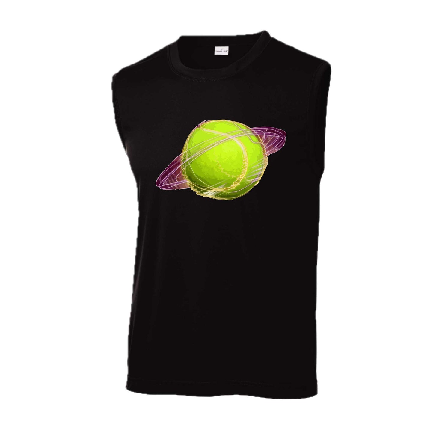 Galactic Tennis | Men's Sleeveless Athletic Tennis Performance T-Shirt | 100% Polyester