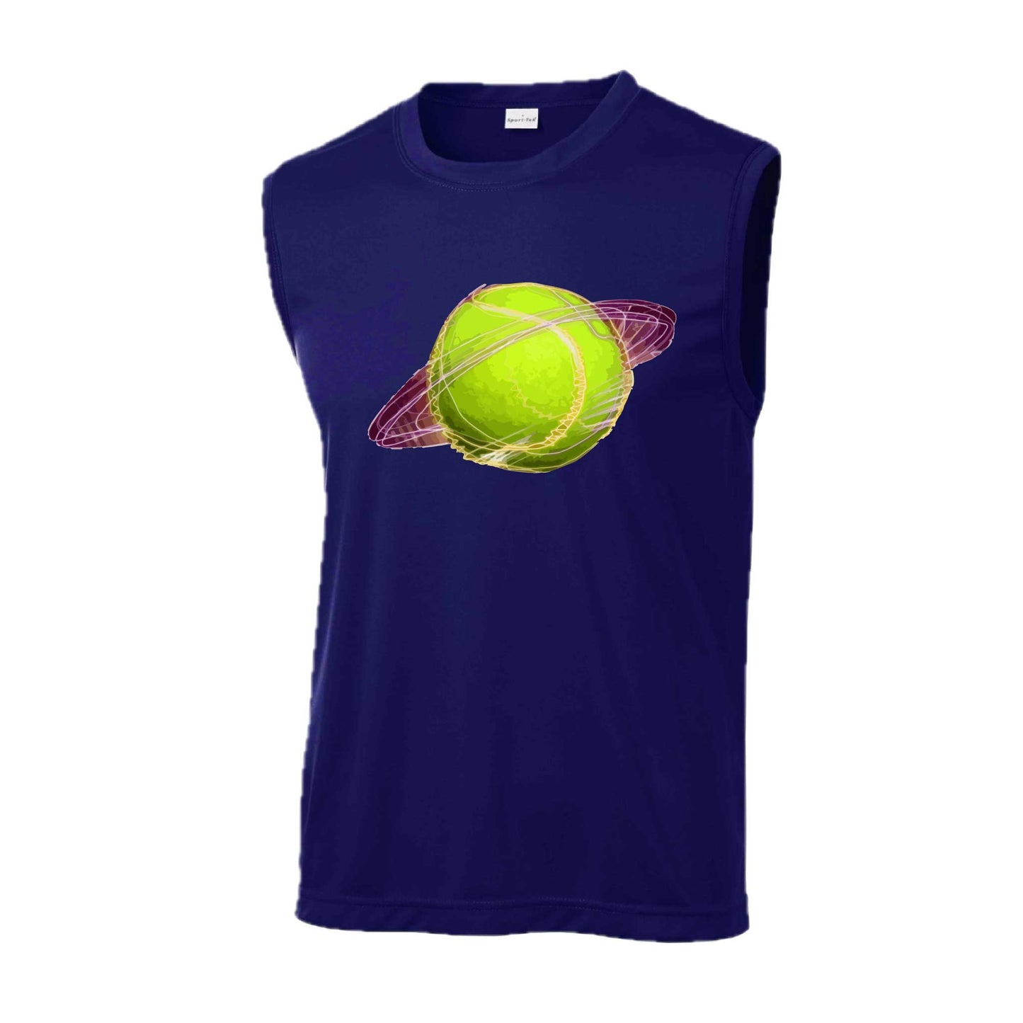 Galactic Tennis | Men's Sleeveless Athletic Tennis Performance T-Shirt | 100% Polyester
