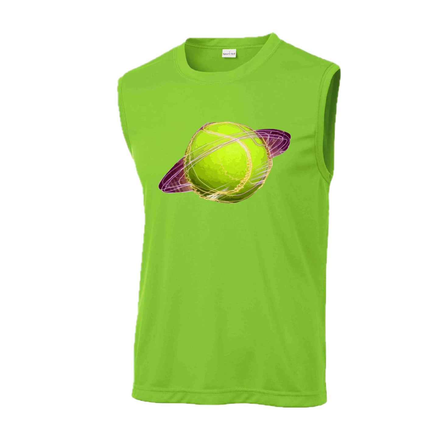 Galactic Tennis | Men's Sleeveless Athletic Tennis Performance T-Shirt | 100% Polyester