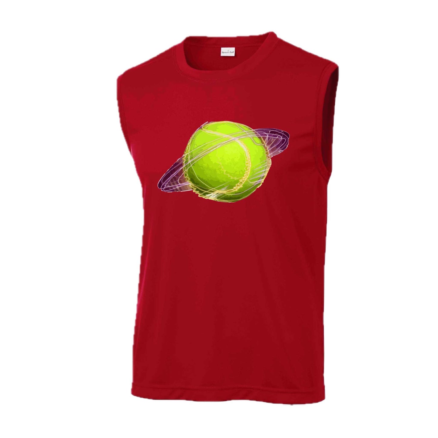 Galactic Tennis | Men's Sleeveless Athletic Tennis Performance T-Shirt | 100% Polyester