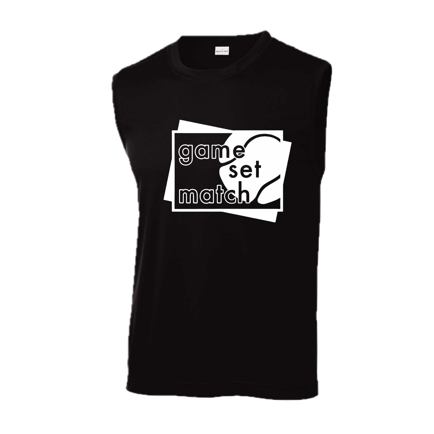 Game Set Match | Men's Sleeveless Athletic Tennis Performance T-Shirt | 100% Polyester